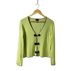 VTG Evie Lime Green Cardigan Sweater Women’s Sz S Original “buttons” closure